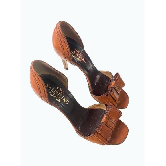 Valentino Garavani Brown Leather Sandals 36.5 US size 5.5 - Picture 7 of 9